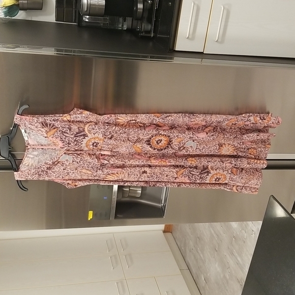 💕MADEWELL💕 Lace-Up Ruffle-Hem Midi Dress ~ Bali Blooms Print 10 (Regular Fit) - Picture 8 of 16